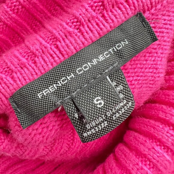 French Connection Puff Sleeve Turtleneck Sweater Pink Size Small - Picture 8 of 11